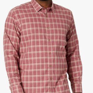 Wrinkle-Free Colson Shirt red/tan Large Relaxed Fit